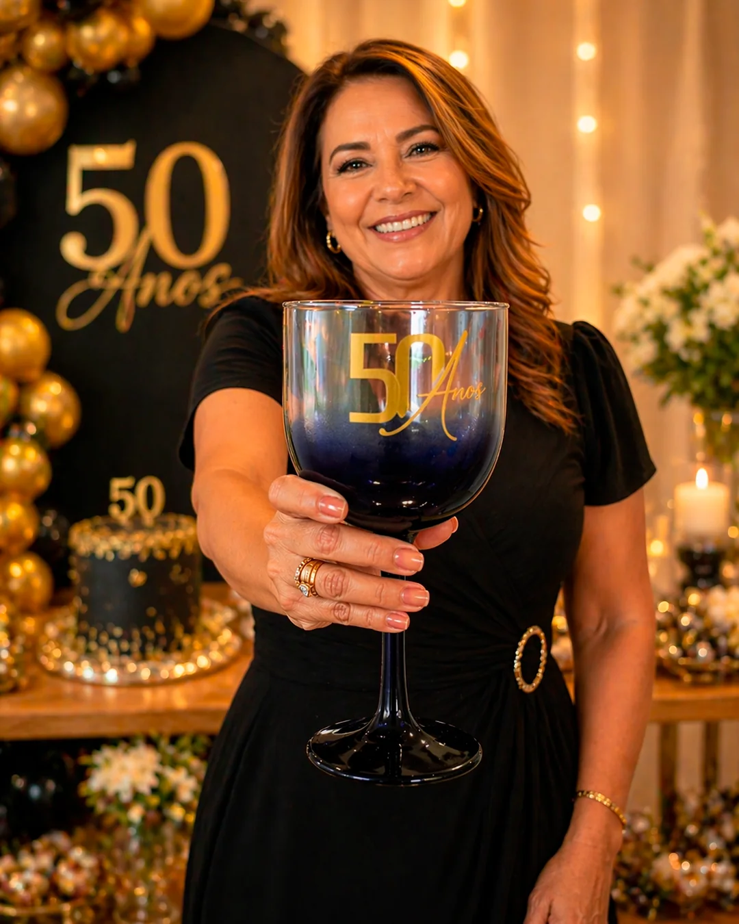 Taça gin personalizada para aniversário de 50 anos